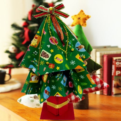 [종이가게0253]종이접기패키지 diy 크리스마스 장식 미니 초록 트리 만들기세트 1인/5인용