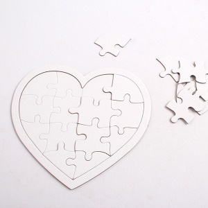[아이디네175] 종이퍼즐 무지 하트 14p 낱개 교육 조각판 도형 동물 퍼즐 미술 놀이 만들기 재료