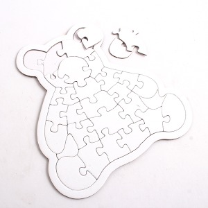 [아이디네181] 종이퍼즐 무지 곰 낱개 교육 조각판 도형 동물 퍼즐 미술 놀이 만들기 재료