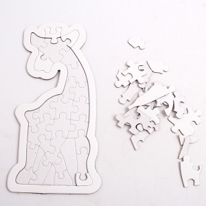 [아이디네180] 종이퍼즐 무지 기린 낱개 교육 조각판 도형 동물 퍼즐 미술 놀이 만들기 재료