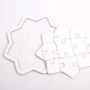 [아이디네171] 종이퍼즐 무지 별 8각 11P 낱개 교육 조각판 도형 동물 퍼즐 미술 놀이 만들기 재료
