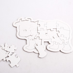 [아이디네178] 종이퍼즐 무지 젖소 낱개 교육 조각판 도형 동물 퍼즐 미술 놀이 만들기 재료