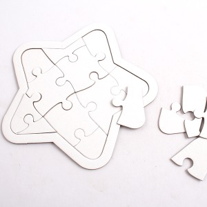 [아이디네170] 종이퍼즐 무지 별 5각 11P 낱개 교육 조각판 도형 동물 퍼즐 미술 놀이 만들기 재료