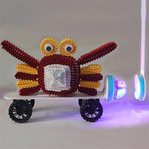 [유비네3801] SA 롤업 꽃게 자석으로 가는 자동차(안전자석 LED형) (5인 세트)