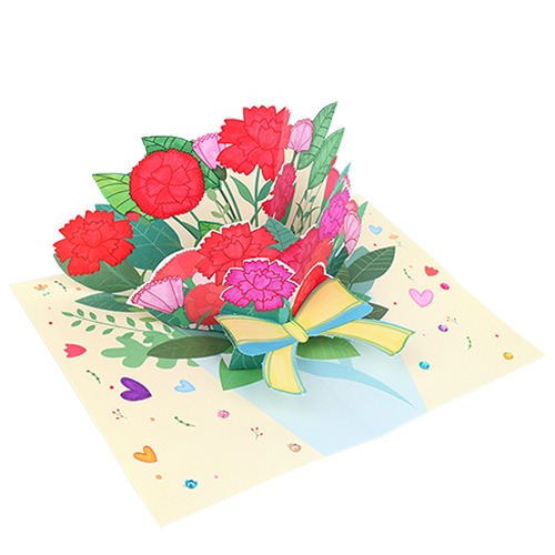 [쌤쌤이네740] 카네이션 꽃다발 팝업카드
