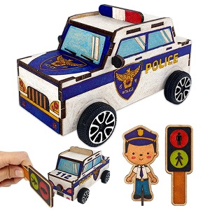 [짱짱네3485]나무자석자동차-경찰차