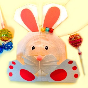 [종이가게371] 어린이날 동물 사탕 목걸이 가방 종이접기 만들기 세트, 토끼